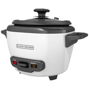 Panela Elétrica de Arroz BLACK+DECKER 3 Copos 15 Copo de Arroz Cru 3 Copos Cozidos Cesto de Cozimento a Vapor Tigela Antiaderente Removível