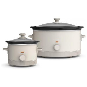 BELLA Jogo de Panelas Lentas 15L e 57L com Revestimento Cerâmico EverGood Antiaderente – 3 Temperaturas Tampa de Vidro Temperado