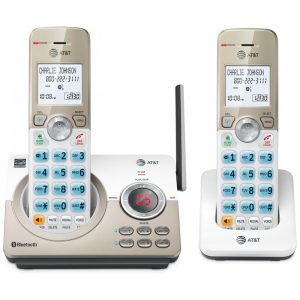 Telefone Sem Fio Residencial AT&T DL72219 DECT 6.0 Branco com 2 Handsets Tela Retroiluminada 18" Bloqueio de Chamadas Inteligente Sistema de Atendimento Digital Conexão Bluetooth