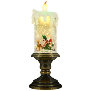 Enfeite de Natal Vela sem Chamas com Led e Temporizador a Bateria AOMIL Bronze