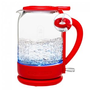 Chaleira Elétrica de Vidro 1.5L com Desligamento Automático 1500W 110v OVENTE KG516R Vermelho