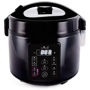 Panela de Arroz Elétrica até 5 Xícaras não Cozidas com 3 Funções 110V 500W Yum Asia Preta