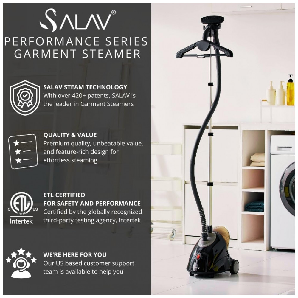 SALAV GS18DJ Steamer de Roupas com Reservatório de 1,8L e Rodas para Movimentação Fácil - 1500 watts Preto - Imagem 2