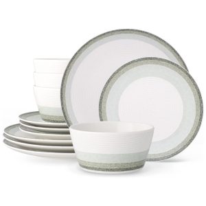Aparelho de Jantar para Todas as Ocasiões com 12 Peças Formato Redondo e Material de Porcelana Noritake G037-12E Colorido