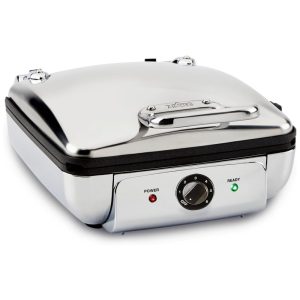 Máquina de Waffle Totalmente Revestida 4 Fatias 850W prata 110v ALL CLAD WD822D51 Prateado