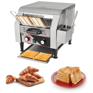Torradeira Comercial 300 Fatias/Hora - Torradeira Elétrica de Correia 2200W em Aço Inoxidável para Restaurantes e Buffets - Resistente e Eficiente