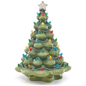 Enfeite de Natal em Porcelana Árvore de Natal Iluminada Lenox 890573 Verde