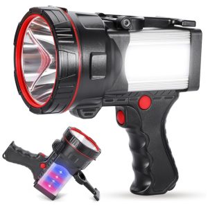 Lanterna LED Recarregável com Luz de Leitura USB 10.000 Lúmens Vanvale Cinza