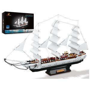 Kit de Construção Navio Cisne Branco com 1672 Peças JMBricklayer Branco