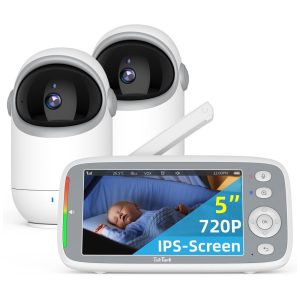 Babá Eletrônica com Monitor HD 2 Câmeras VOX Áudio e Alcance de 291M TakTark BM813 Branca