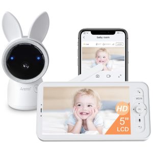 Babá Eletrônica ARENTI Resolução 2K Tela Sem Fio de 127 cm Visão Noturna Avançada Músicas Relaxantes Sensor de Movimento e Choro