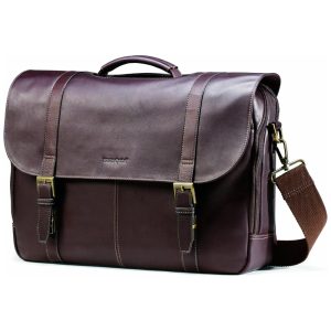 Bolsa Mensageiro de Couro Natural para Laptop SAMSONITE 45798 1139 Marrom