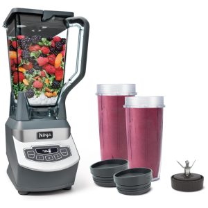 Liquidificador Profissional 2L com 3 Funções e 2 Copos para Viagem 1100 W 110V NINJA BL660 Cinza