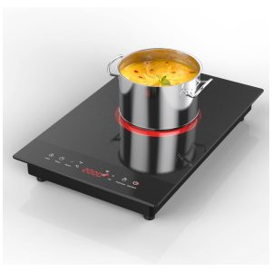 Cooktop Elétrico de Infravermelho Portátil Adequado para Todos os Utensílios de Cozinha com Temperatura Ajustável e Plugue 110V 2000W ANHANE Preto