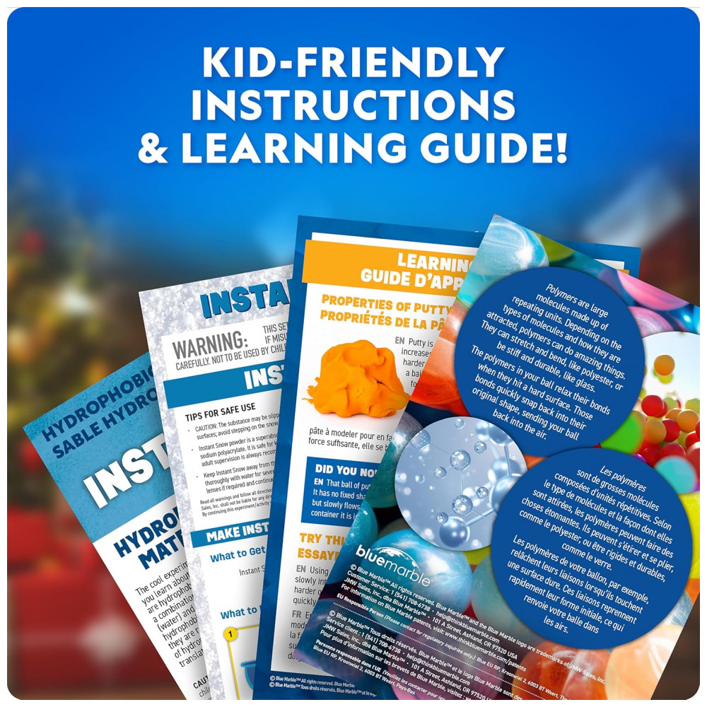 Kit de Enfeites de Natal Blue Marble Science Surpresa para Crianças - 4 Ornamentos com Experimentos Científicos e Atividades Divertidas - Imagem 6