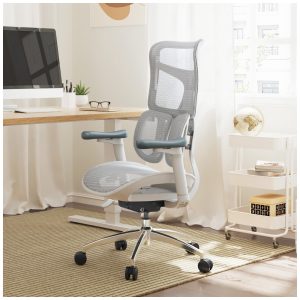 Cadeira Ergonômica de Escritório SIHOO Doro S100 Branca Apoio Lombar Dinâmico Duplo Braços 4D Encosto Ajustável em 5 Níveis