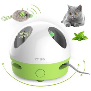 Brinquedo Toca de Rato Interativo e Automático para Gatos PETGEEK C97015C Verde