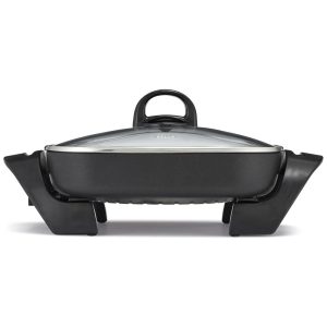 Frigideira Elétrica BELLA 3048 cm: Tampa de Vidro Revestimento Antiaderente Alças Frias Sonda Removível Lava-Louças.