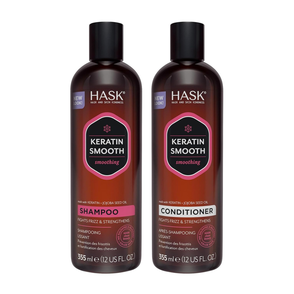 Shampoo e Condicionador Todos Tipos de Cabelos Retarda a Queda Para Homens Mulheres 355ml HASK EXOTICS Marrom Escuro