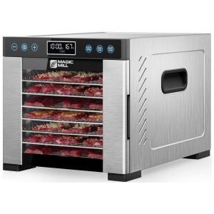 Desidratador de Alimentos Magic Mill MFD-7700 - 7 Bandejas Potência de 1000W Controle de Temperatura Ideal para Secagem de Frutas Carnes e Ervas