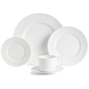 Conjunto de Aparelho de Jantar em Talhe Doce de Alta Qualidade e Elegância com 5 Peças e Material de Porcelana Wedgwood 5C10400027 Branco