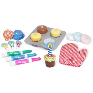 Kit de Cupcakes de Madeira com Acessórios para Crianças Acima de 3 Anos Melissa & Doug
