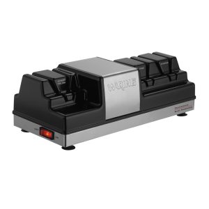 Afiador de Facas Profissional com 3 Estações 2 Rodas de Moagem e 1 Roda de Afiação Waring Preto