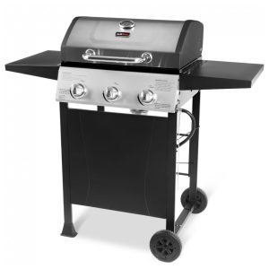 Grill Boss GBC1932M Churrasqueira a Gás com 3 Queimadores e Mesas Laterais em Aço Inoxidável Preto