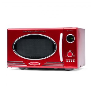 Micro Ondas de Bancada Retrô 25L com 12 Programas e Relógio Digital 110V 800W Nostalgia RMO4RR Vermelho