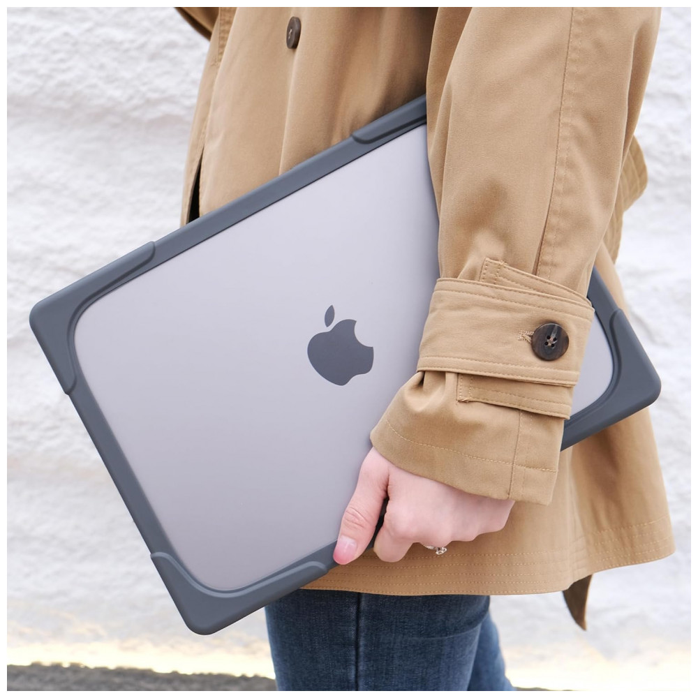 Capa Rígida Antichoque Cinza para MacBook Air 15″ (2023–2025, Modelos A3241/A3114/A2941, M2/M3/M4) – MEEgoodo - Imagem 6