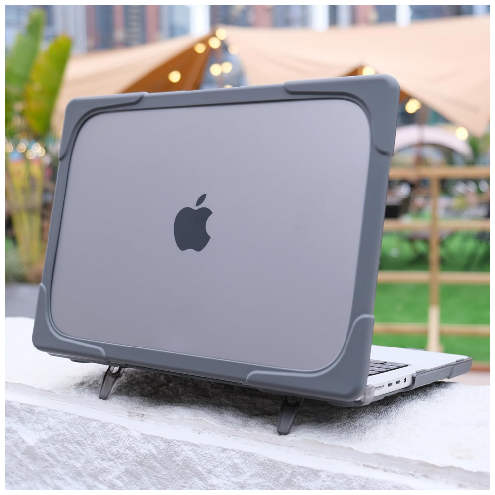 Capa Rígida Antichoque Cinza para MacBook Air 15″ (2023–2025, Modelos A3241/A3114/A2941, M2/M3/M4) – MEEgoodo - Imagem 7