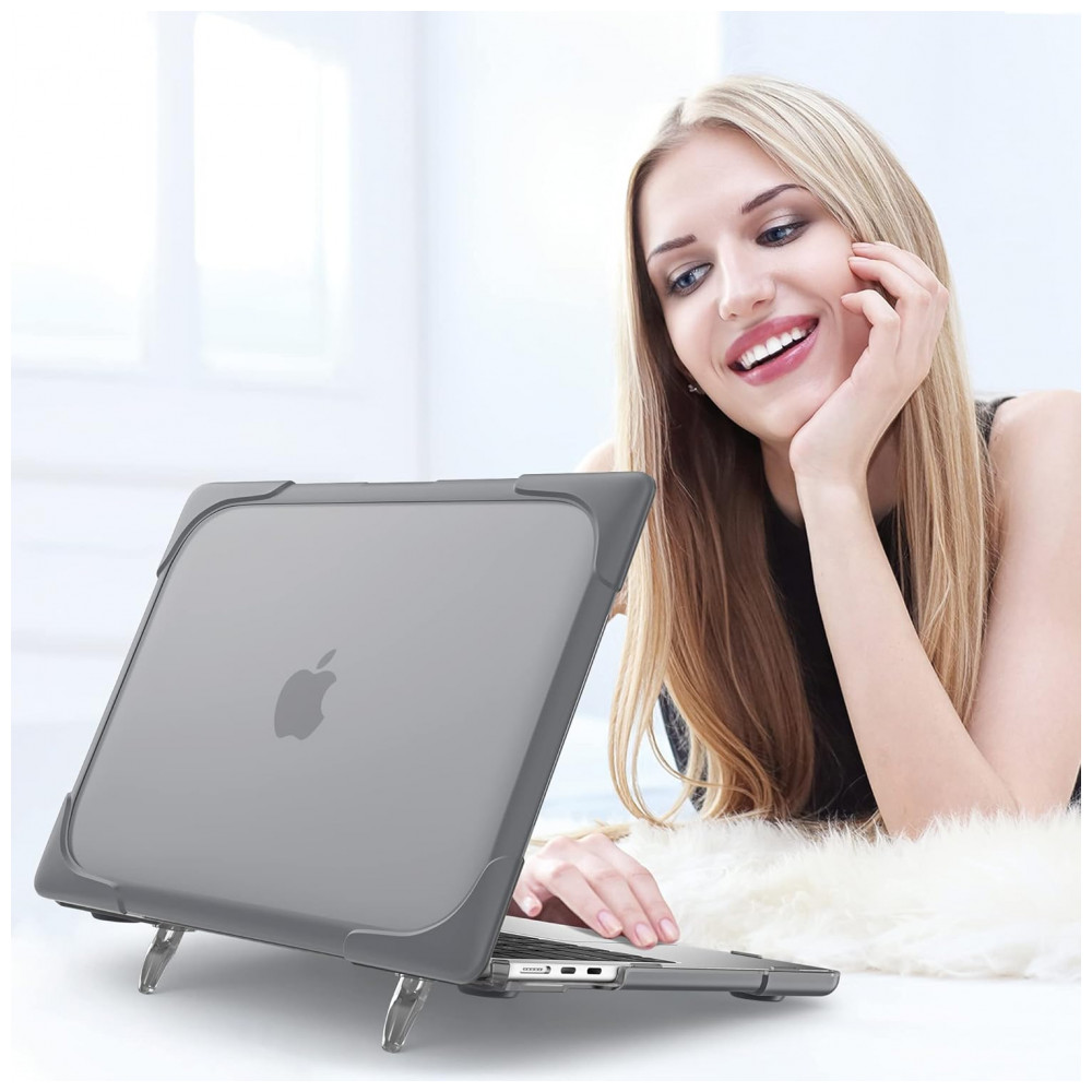 Capa Rígida Antichoque Cinza para MacBook Air 15″ (2023–2025, Modelos A3241/A3114/A2941, M2/M3/M4) – MEEgoodo - Imagem 8
