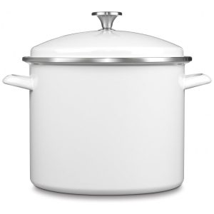 Caldeirão com Tampa 12 Litros em Aço Esmaltado Cuisinart Chefs Classic Branco