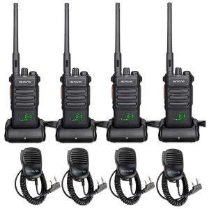 Rádio Comunicador Walkie Talkie Retevis RT86 de Longo Alcance Rádio Bidirecional com Microfone de Ombro Recarregáveis Alta Potência Bateria