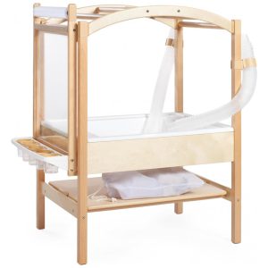 Mesa Sensorial Guidecraft com Tubos e Clipes Madeira Centro de Atividades STEM e Cavalete de Arte Ajustável Modelo G31005