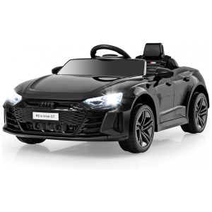 Carro Elétrico Infantil Licenciado INFANS Audi RS e-tron GT 12V Controle Remoto para Pais Suspensão 4 Rodas LED Música USB Preto
