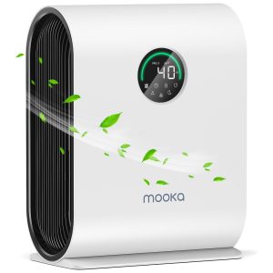 Purificador de Ar para Ambientes até 230m² com Filtro H13 HEPA Modo Automático Temporizador e Visor LED PM2.5 110V MOOKA KJ217 Branco