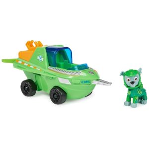 Veículo de Resgate Rocky Sawfish Aqua Pups com Boneco Colecionável para Crianças Acima de 3 Anos Patrulha Canina Verde