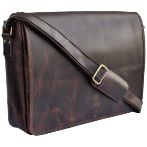 Rustic Town SFR151104ADN D Bolsa Pasta de Couro Masculina para Laptop Marrom