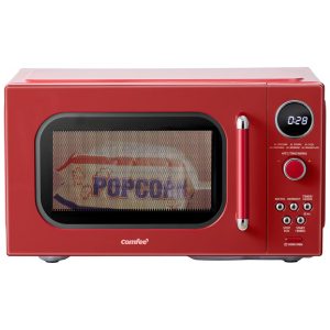 Micro-ondas Compacto COMFEE Retro 2548 litros com 9 Programas Pré-definidos Cozimento Multifásico Função Silenciosa - Vermelho 900W