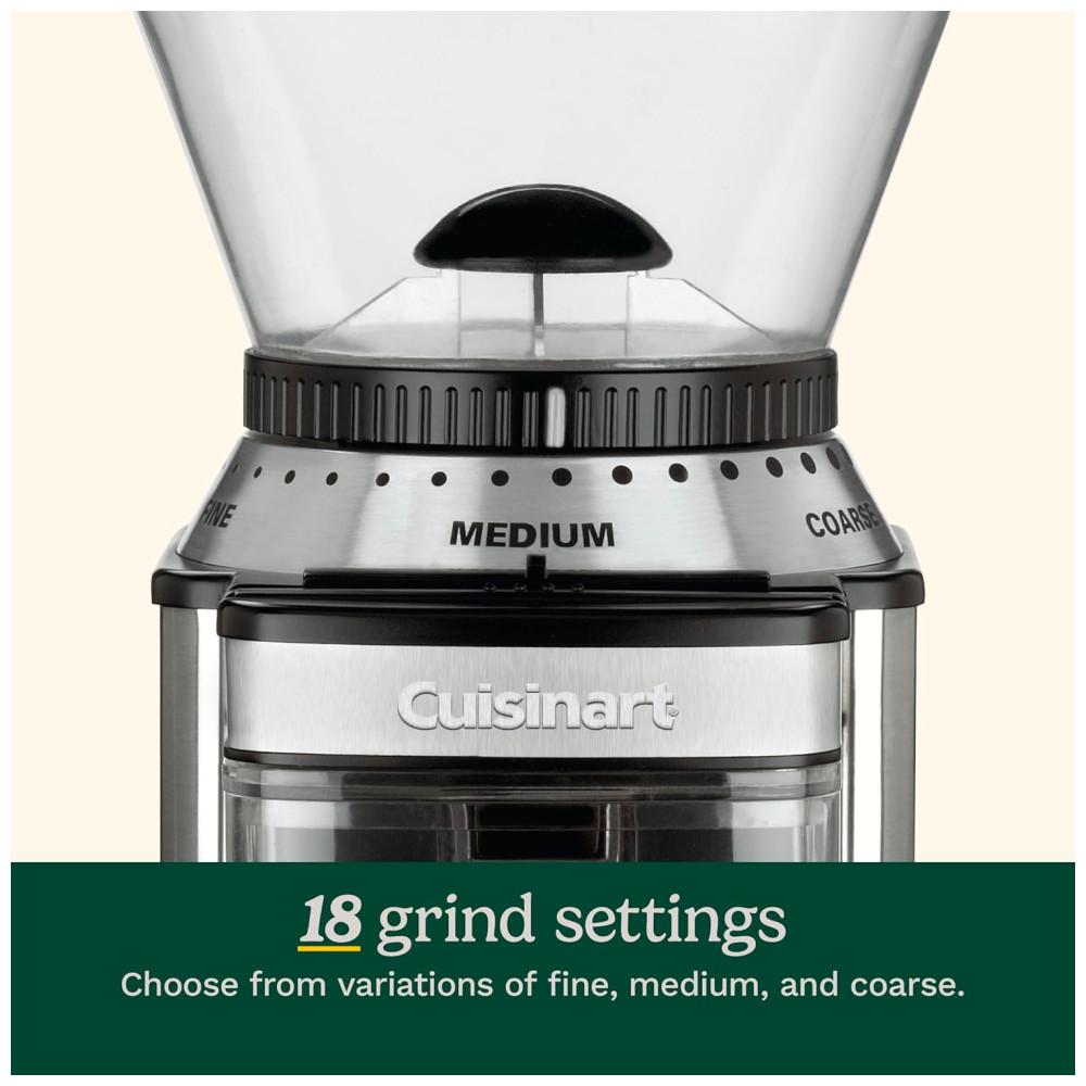 Moedor de Café Elétrico 18 Níveis Aço Inoxidável CUISINART DBM 8 Prateado - Imagem 4