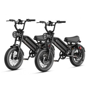 Kit com 2 bicicletas elétricas Jasion YR16 preto stealth pneus 16x4 motor até 2000W bateria 48V 125Ah suspensão dupla 1 marcha e voltagem 110V