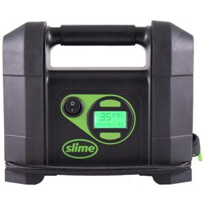 Compressor de Ar com Fio Portátil 99 PSI com Tela LED e Desligamento Automático 12V Slime 40047 Preto