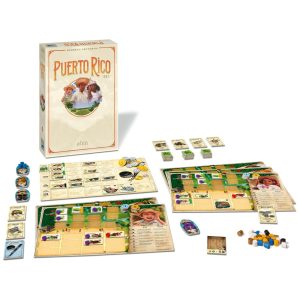 Jogo de Tabuleiro Estratégico Ravensburger Porto Rico 1897: Uma Viagem Histórica Cativante com Arte Renovada Desafio Ampliado e Enredo Envolvente