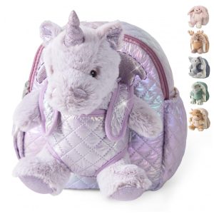 Mochila infantil Moonkie Hug & Go unicórnio de pelúcia para crianças de 2 a 4 anos