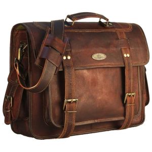 Bolsa Pasta de Couro Masculina para Laptop HANDMADE WORLD 2088 Marrom