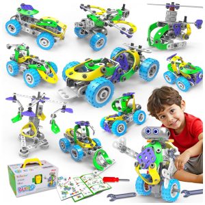 Kit Construção Elétrica STEM Tsomtto 10 em 1 J-7786 com 109 Peças para Crianças a Partir de 3 Anos