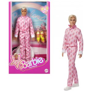 Boneco colecionável Barbie The Movie Ken Ryan Gosling com macacão rosa e patins multicoloridos 2025