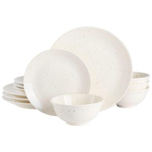 Aparelho de Jantar com 12 Peças em Cerâmica Gibson Elite Ramapo Branco