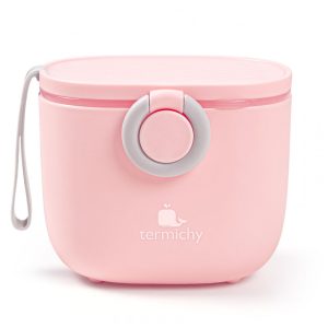 Dispenser Fórmula Bebê Termichy Rosa Portátil com Alça e Colher 250g 500ml